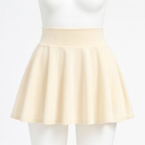 NWOT OQQ Large  Cream/Beige Mini Skirt (shorts attached)